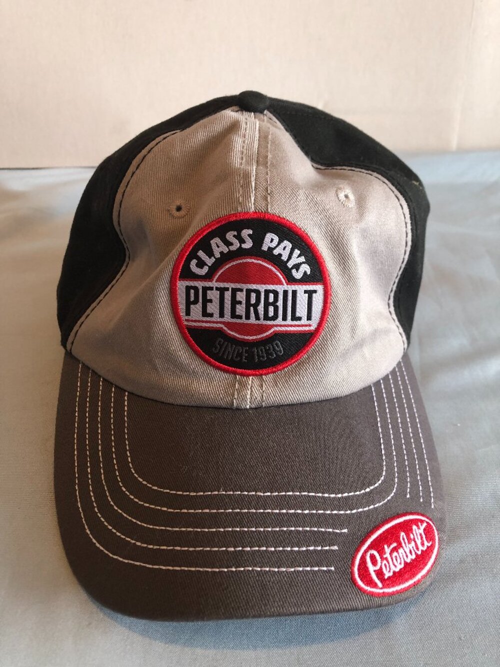 Class Pays Peterbilt Gray & Black Baseball Hat Cap #F2
